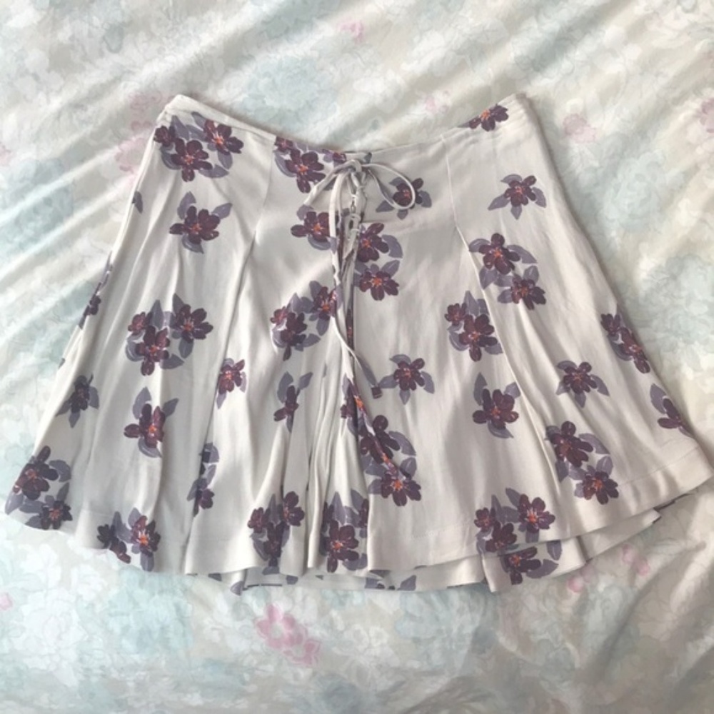 [NWOT] Free People Cream Floral High-Waisted Skirt